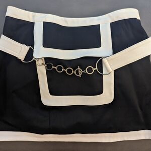 Bebe Black and White Skirt with Chain belt